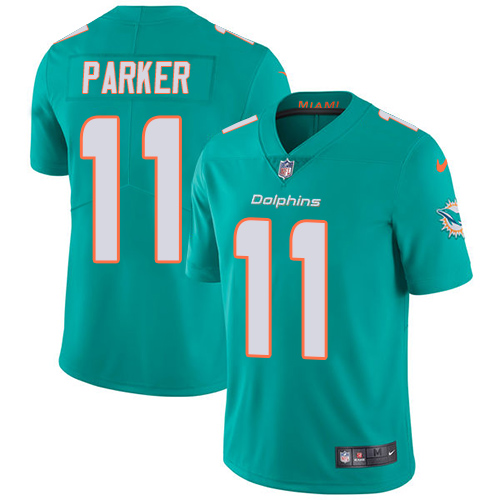Nike Miami Dolphins #11 DeVante Parker Aqua Green Team Color Men Stitched NFL Vapor Untouchable Limited Jersey->miami dolphins->NFL Jersey